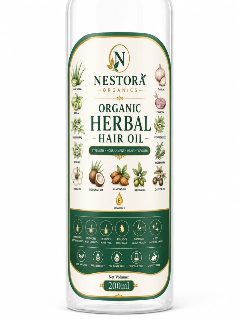 Nestora Organics Organic Herbal Hair Oil | Strength & Nourishment